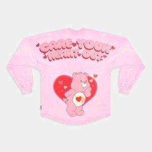 Care Bears Spirit Jersey Pink Heart Bear Long Sleeve Tee Unisex In XS NWT